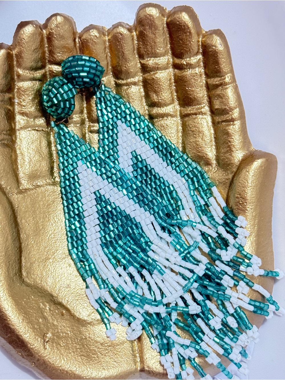 NEW/ Free People, Beaded Fringe Dangle Earrings